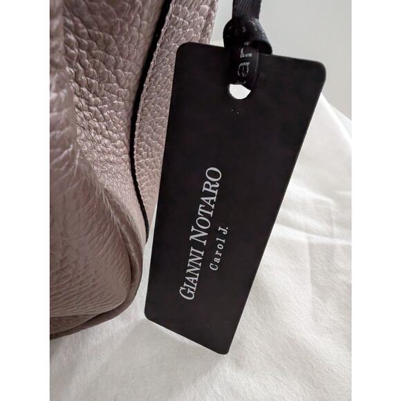 NWT Gianni Notaro Brown Leather Shoulder Bag Made in Italy Designer Handbag - Picture 3 of 9